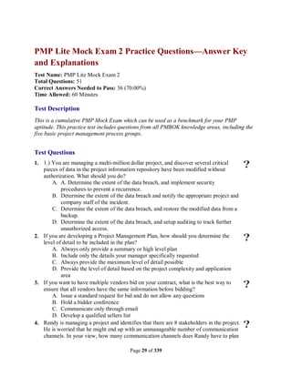 pmp practice exam with answers