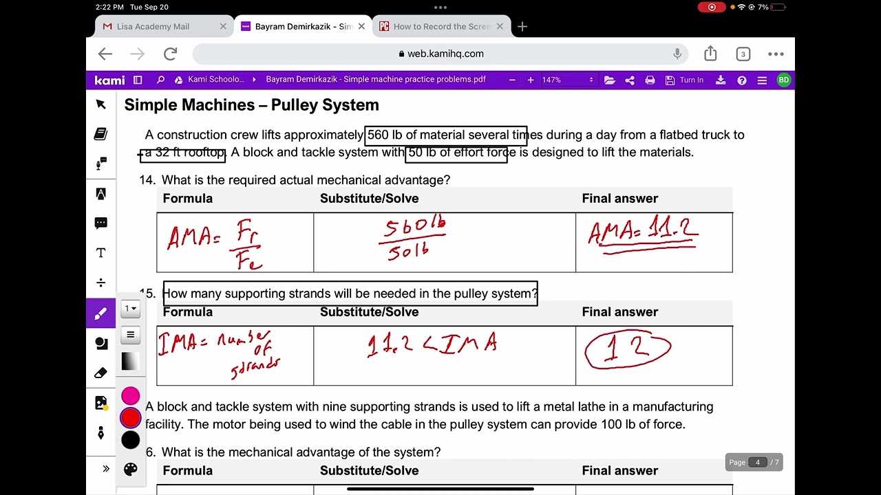 poe practice test simple machines answers