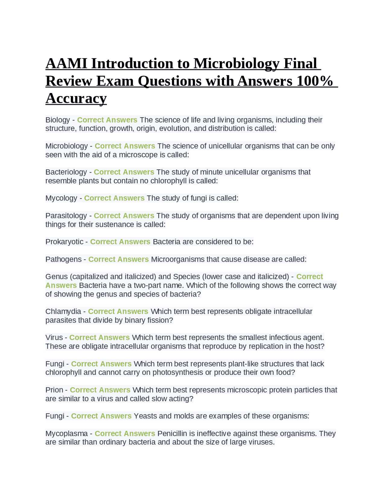 microbiology final exam review