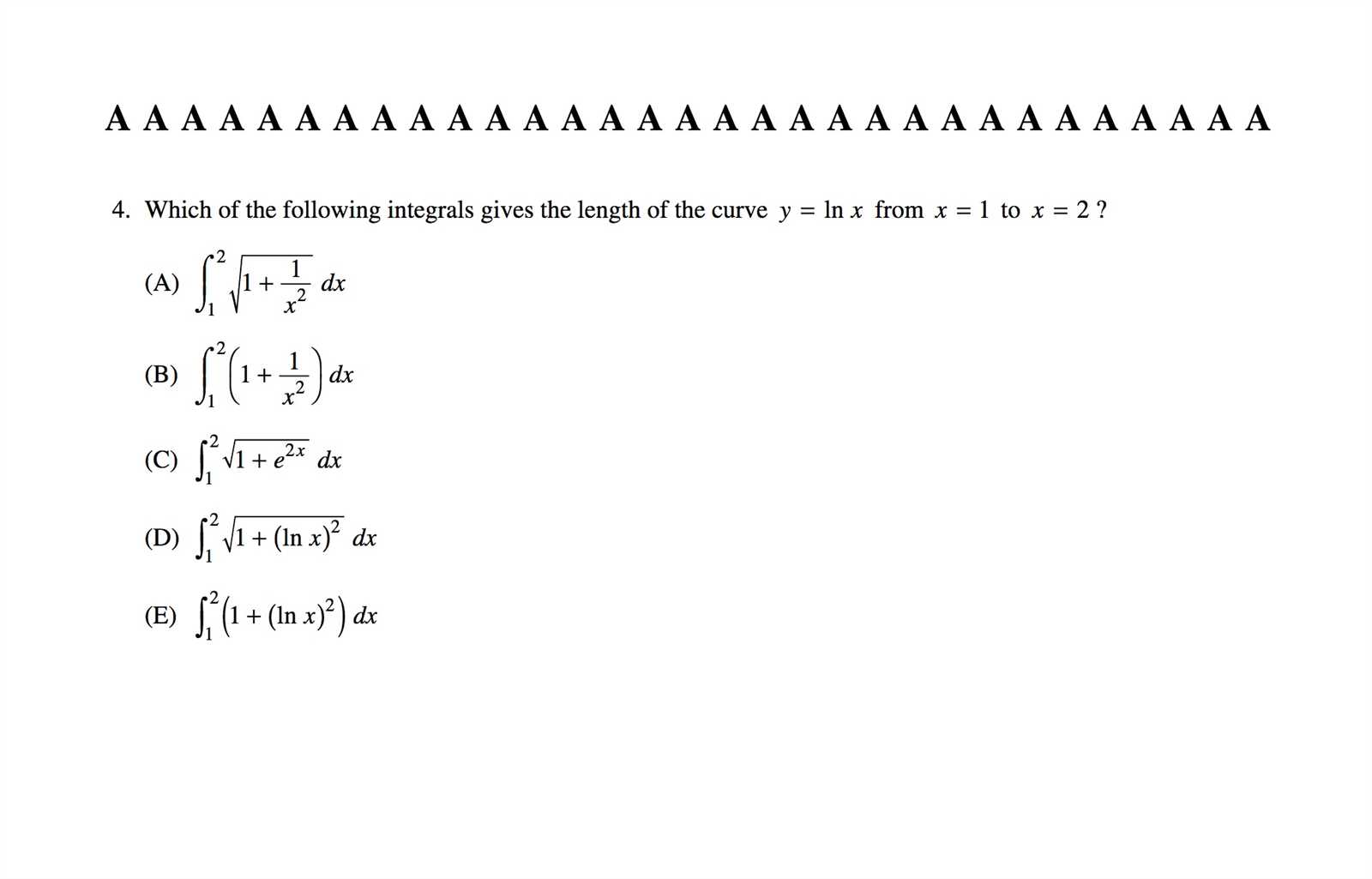 practice ap calculus ab exam multiple choice