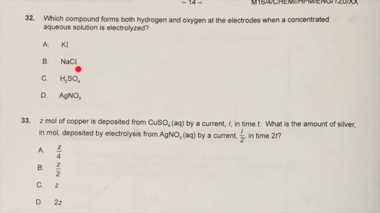 practice exam style questions. chemistry for the ib answers