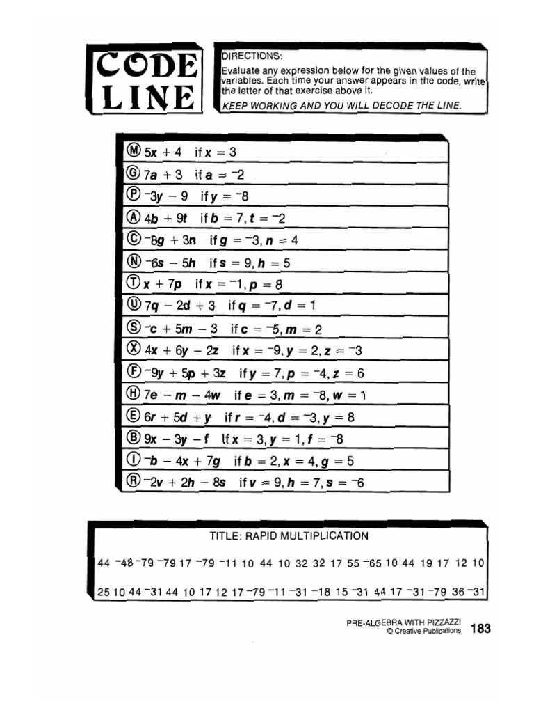 pre algebra with pizzazz answer key page 188