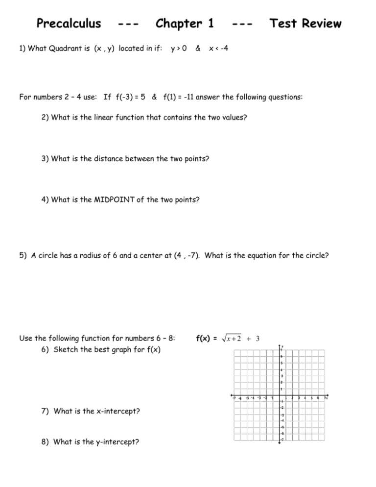 precalculus semester 1 final exam review answers