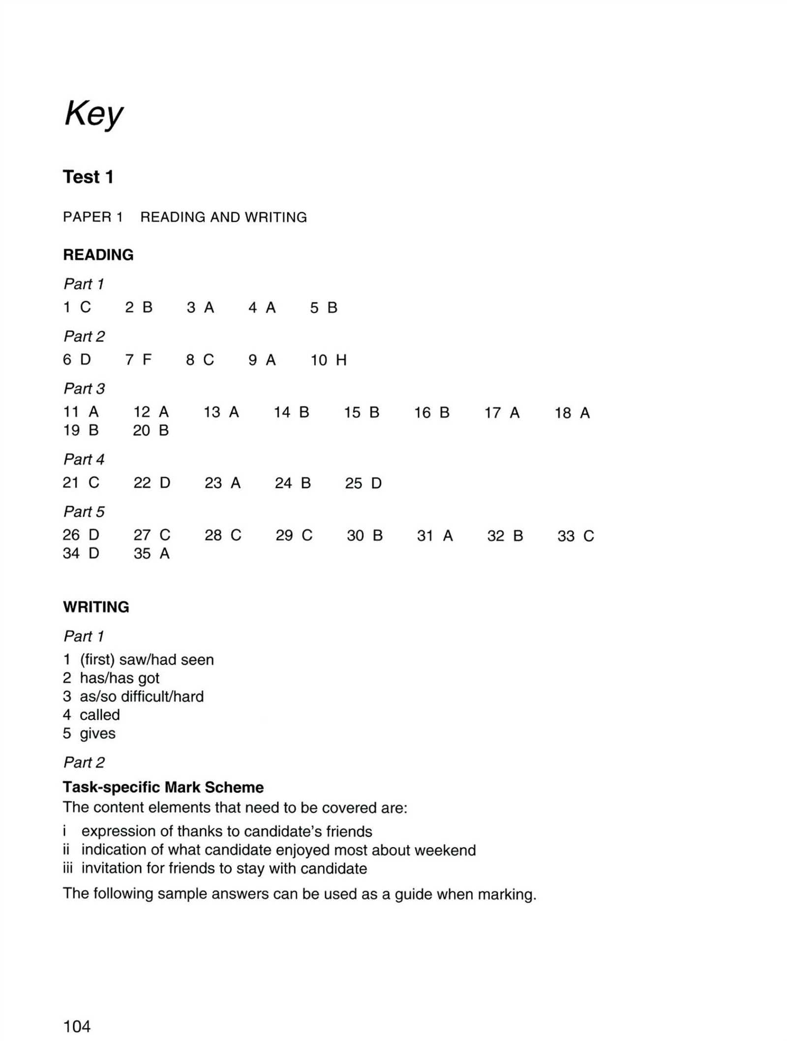 preliminary exam answers