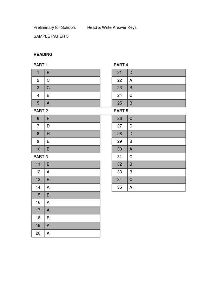 preliminary exam answers