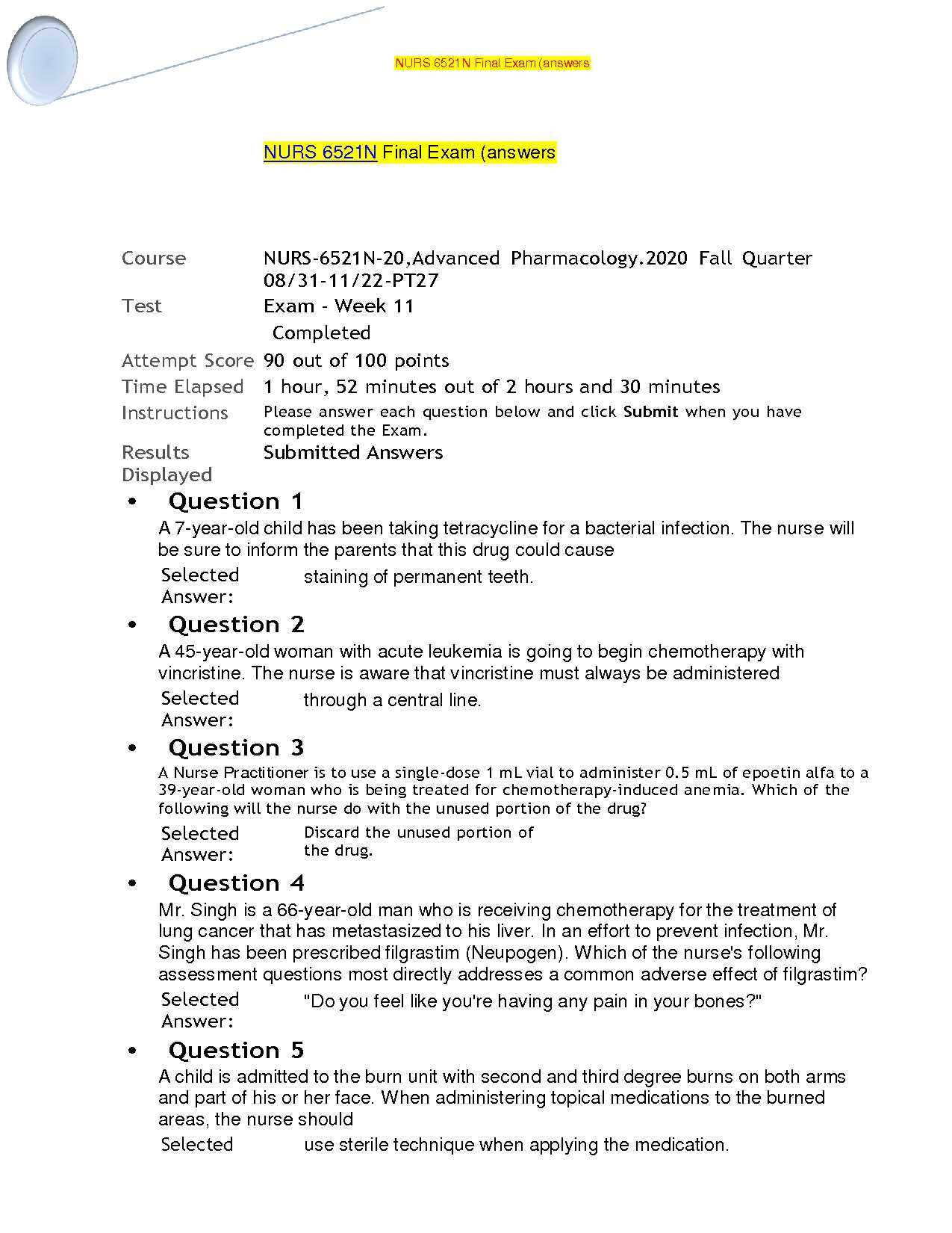 principles of engineering final exam answer key