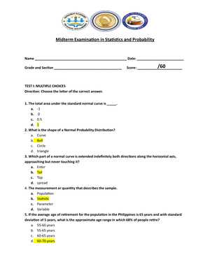 probability and statistics final exam answers