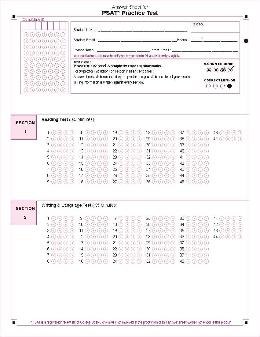 psat practice answers