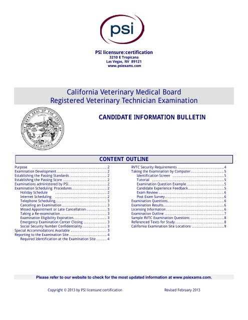 psi exam california