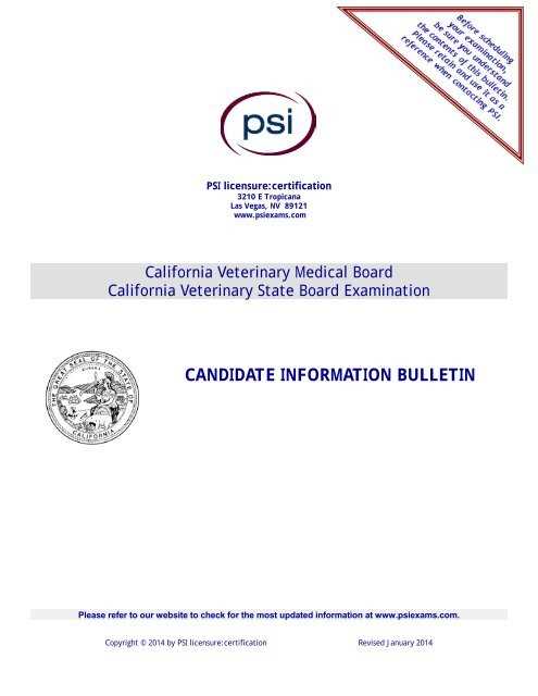 psi exams california