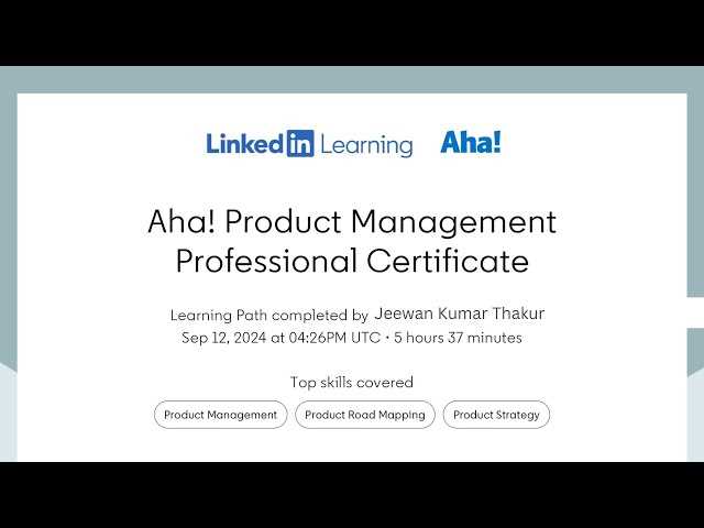 product management first steps by linkedin learning exam answers