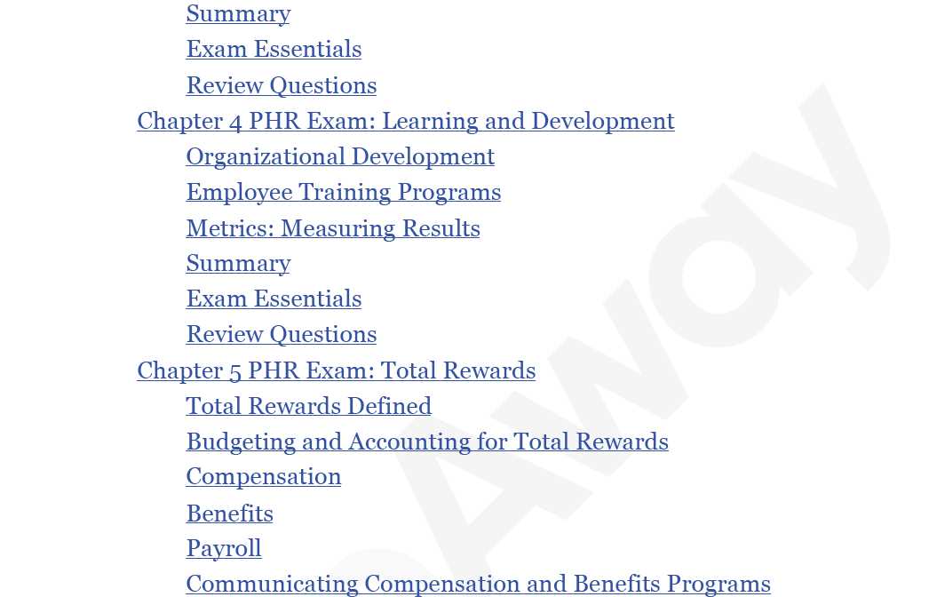 phr exam questions and answers