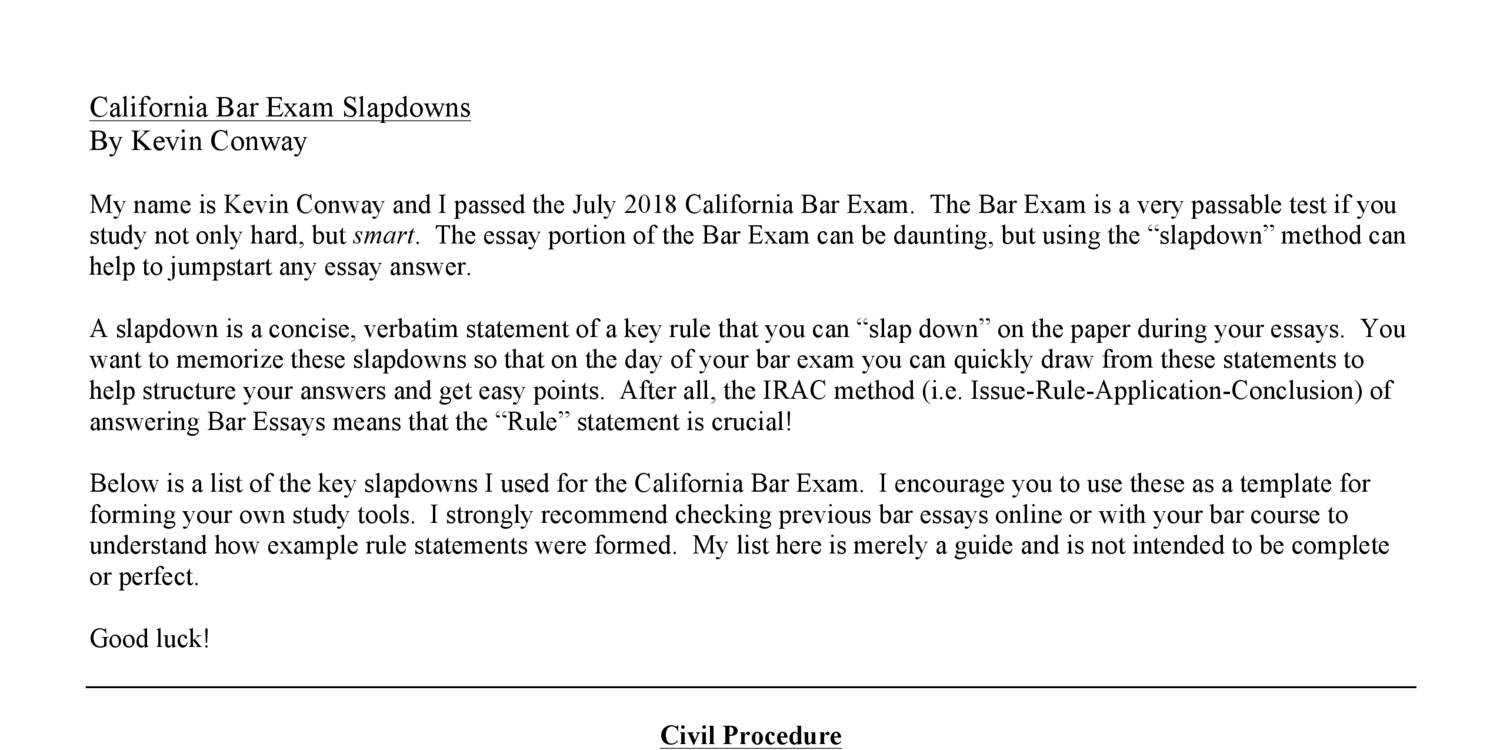 california bar exam answers