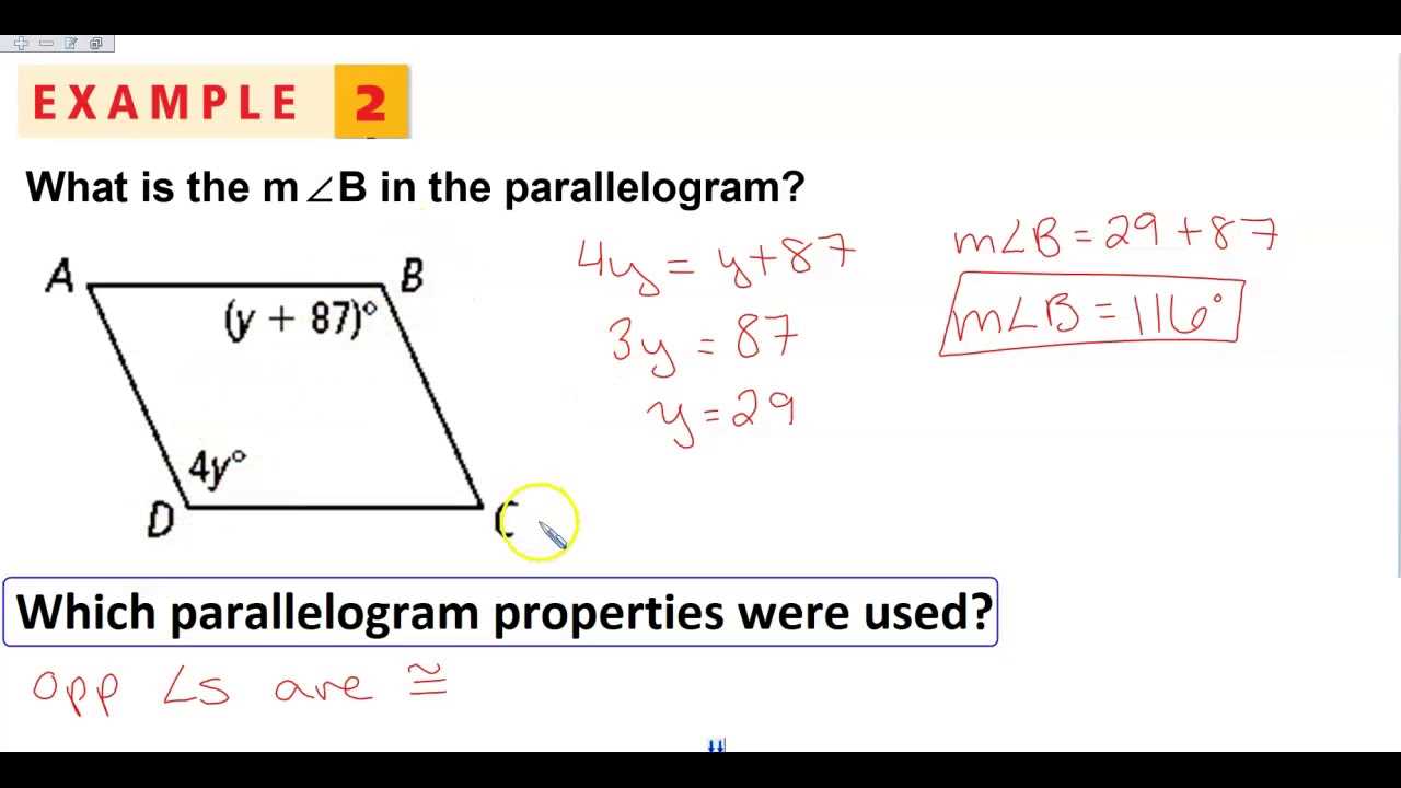 lesson 6.2 practice a properties of parallelograms answer key