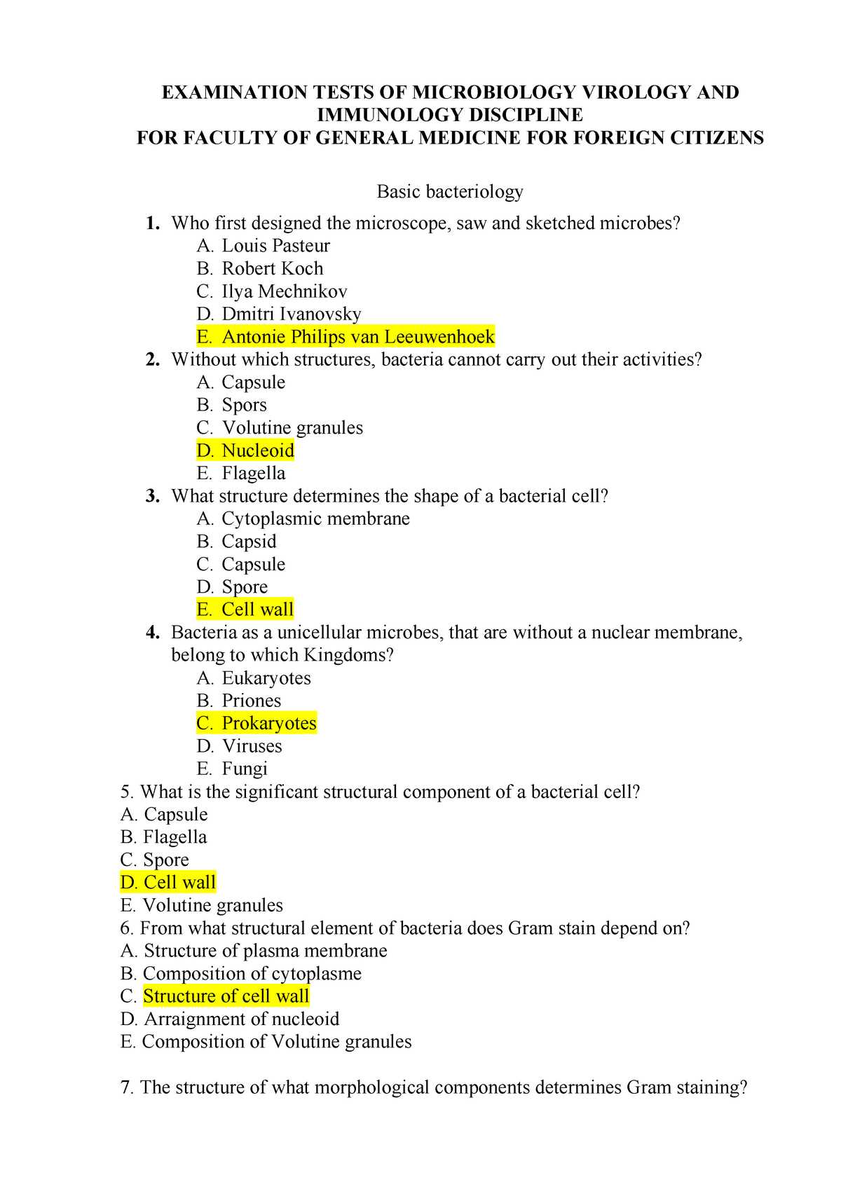 medical microbiology exam 1