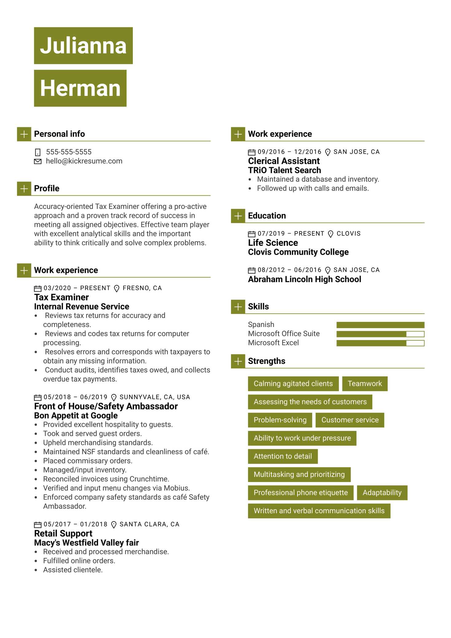 bank examiner resume