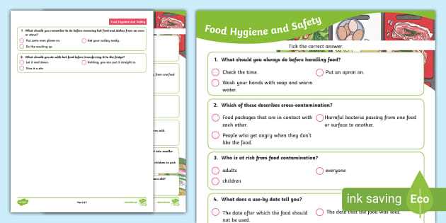 food safety practice test questions and answers