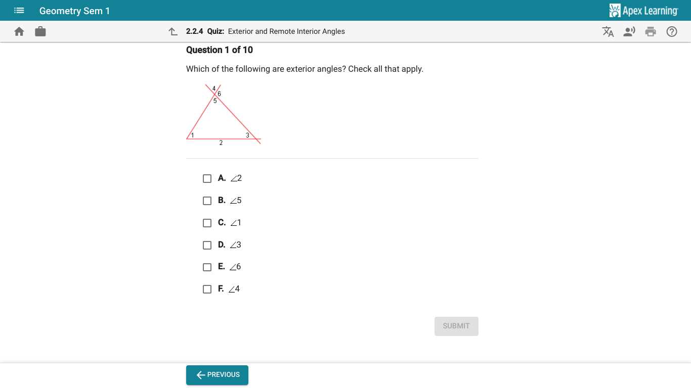 geometry semester 1 exam answers