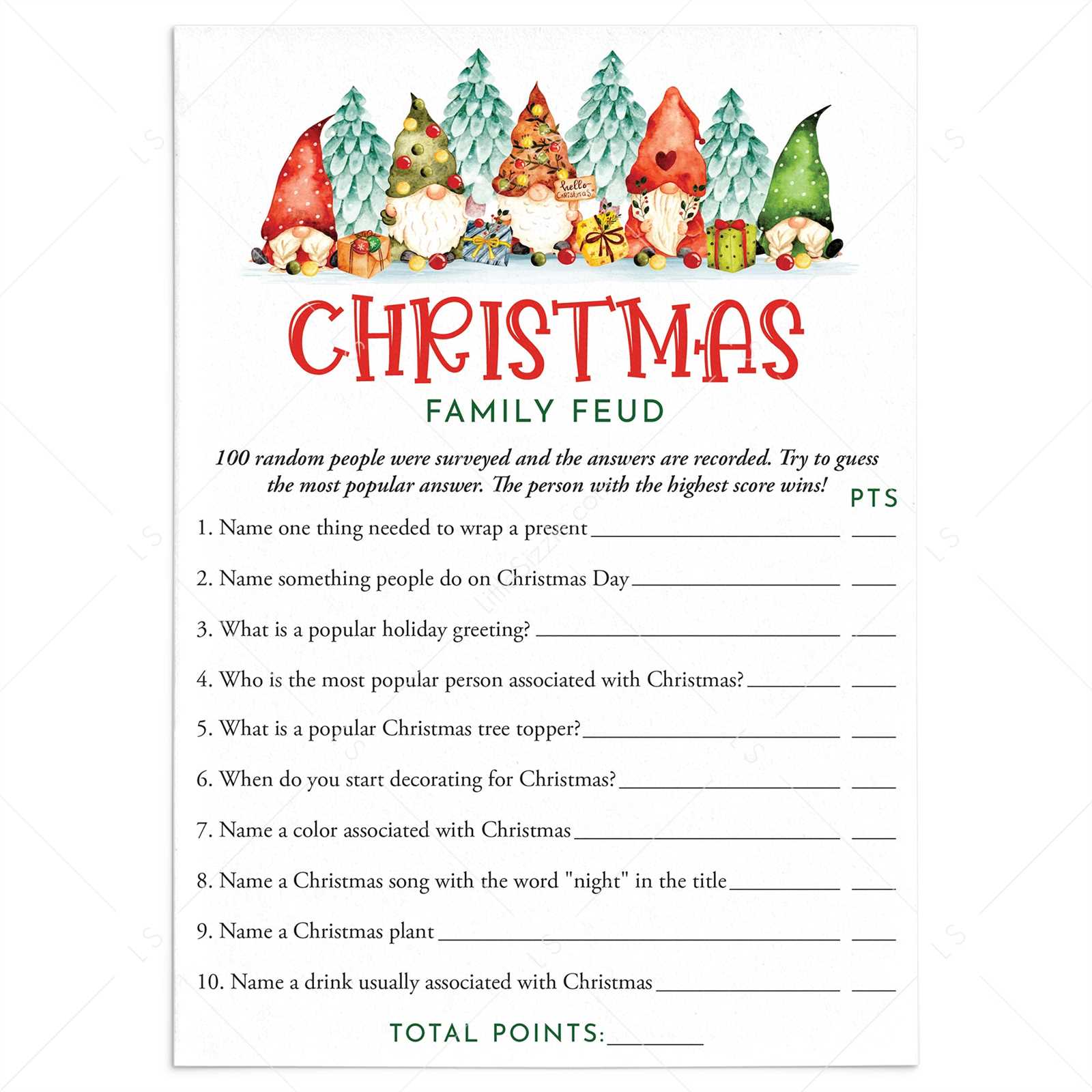 100 pics christmas answers