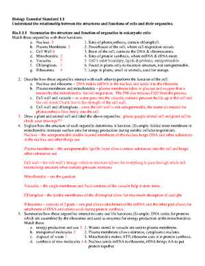 biology 1 eoc practice test answers