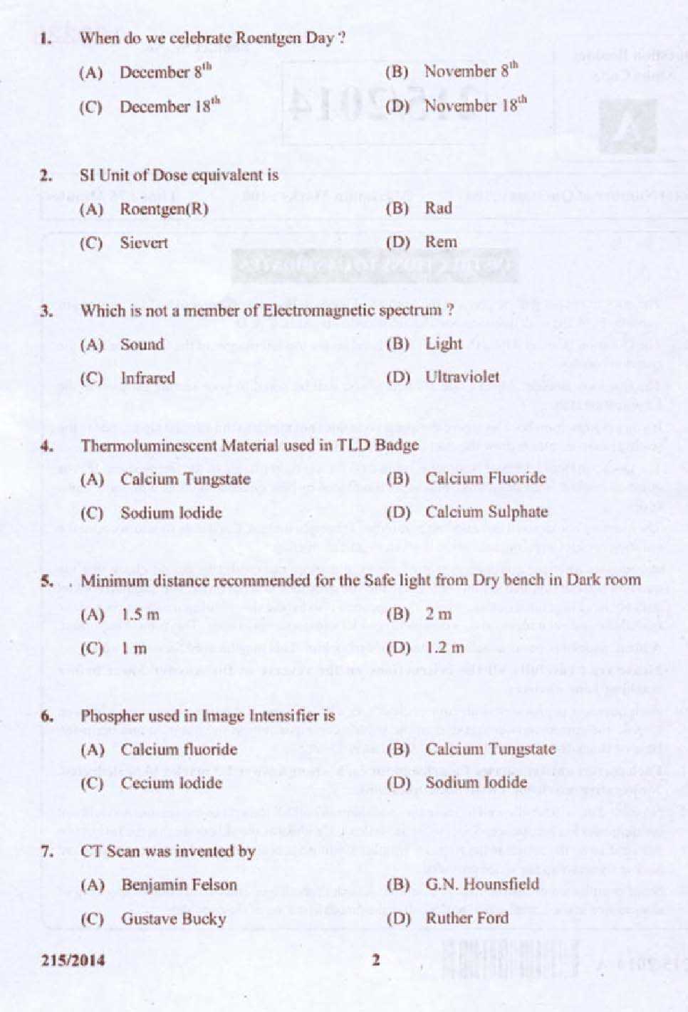 radiography license exam questions and answers