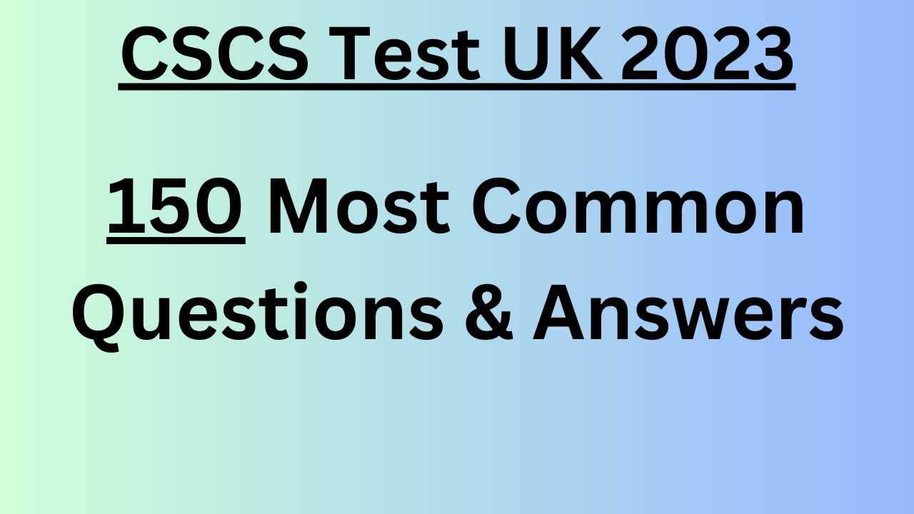 cscs exam questions and answers