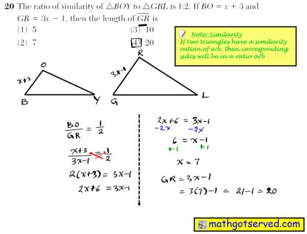 regents exam questions g.srt.b.5 similarity 1 answers