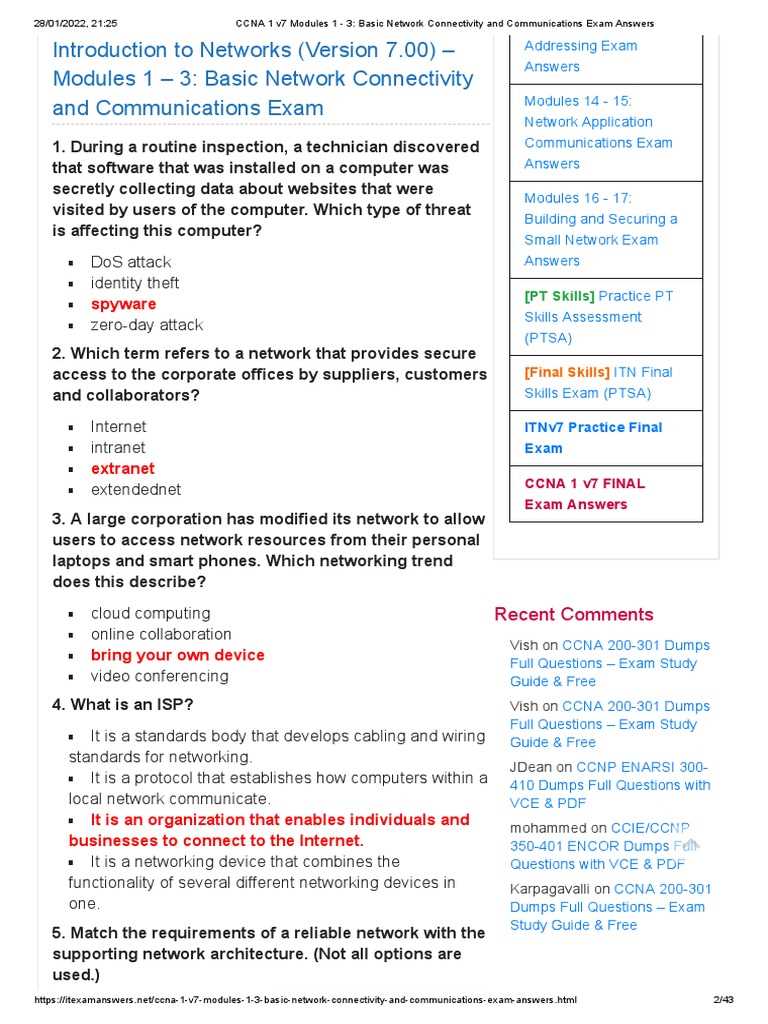 cisco ccna 3 final exam answers