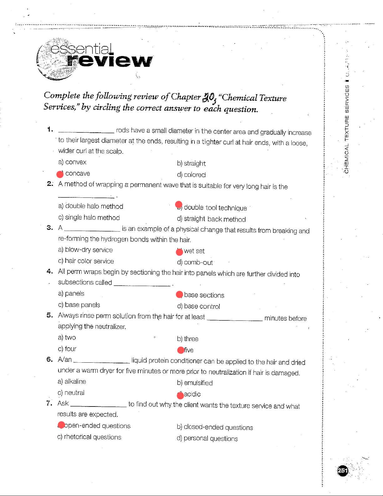 milady exam review answer key