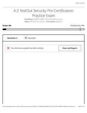 testout pc pro certification practice exam answers