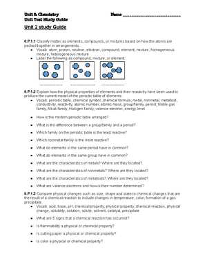 unit 2 exam review chemistry answer key