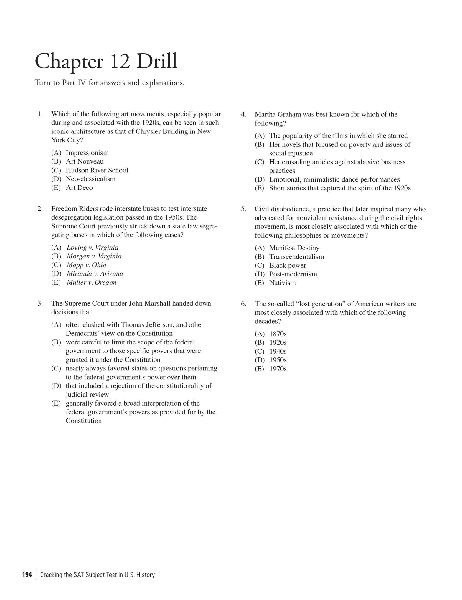 u.s. history final exam answer key