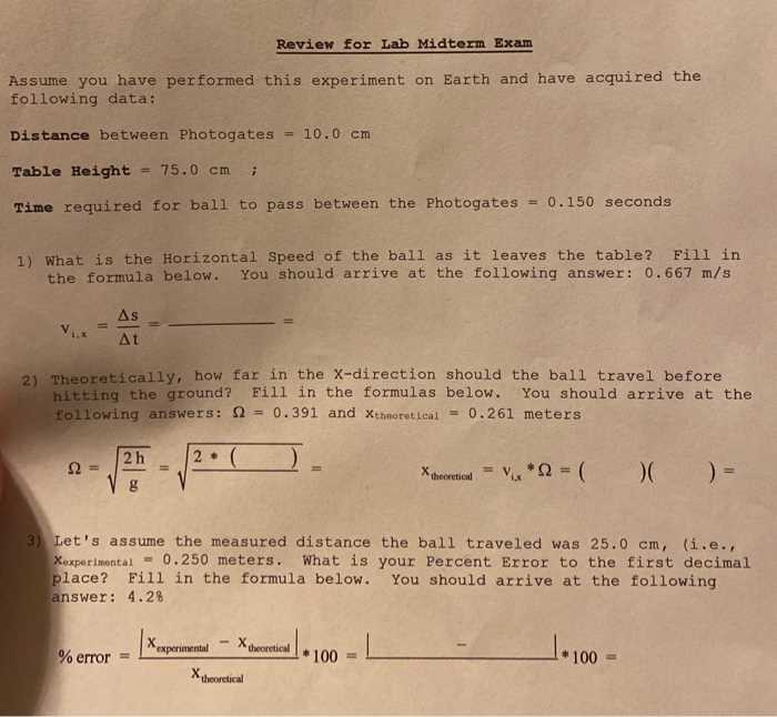 physical science midterm exam answers