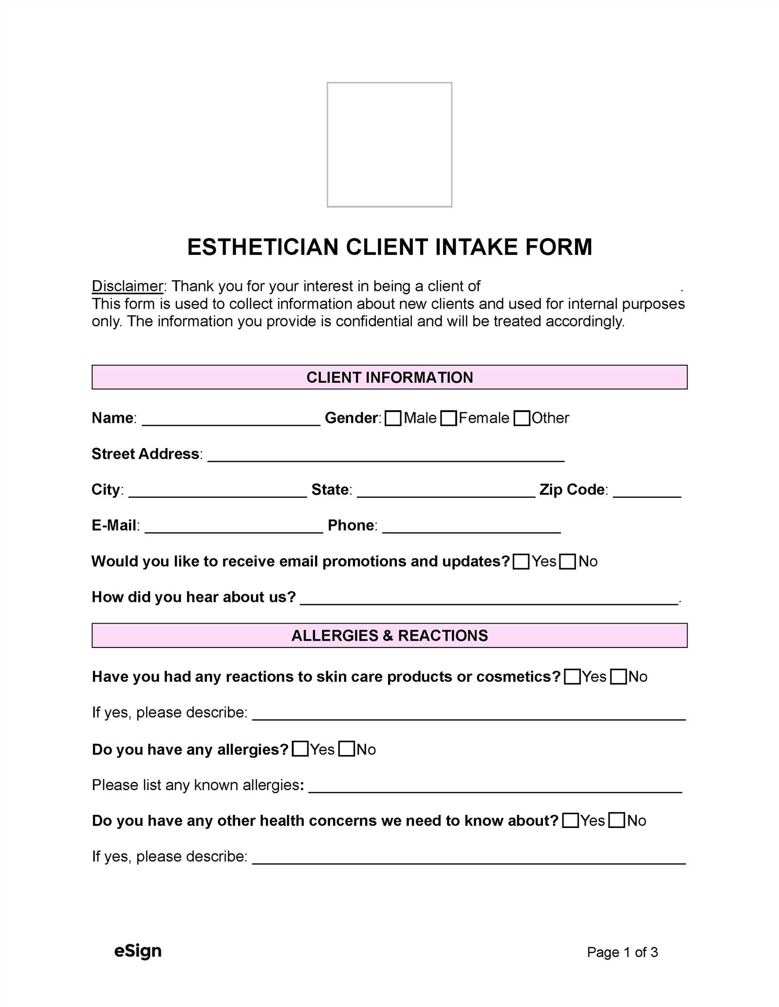 free esthetician practice exam