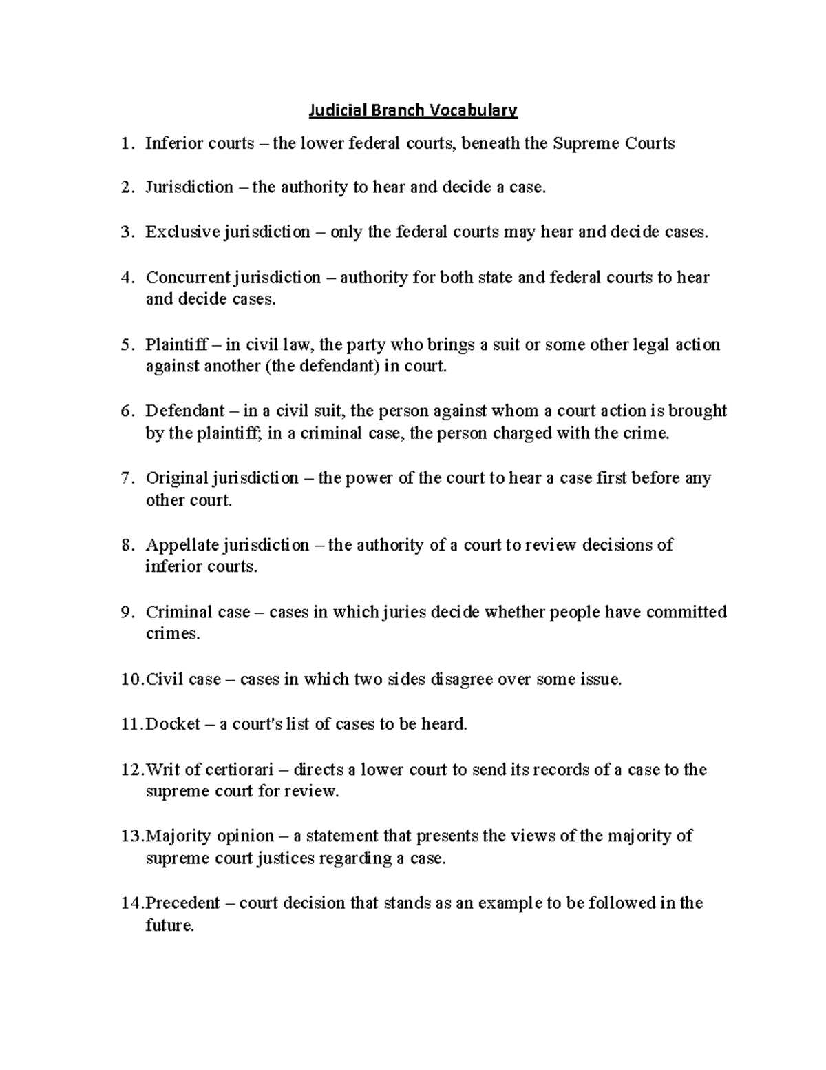 content vocabulary activity 8 the judicial branch answers