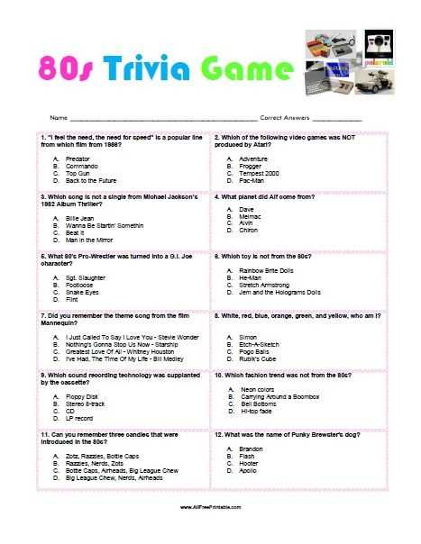 80s music trivia with answers