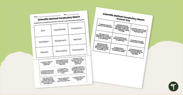 scientific method crossword answer key