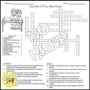 scientific method crossword answers