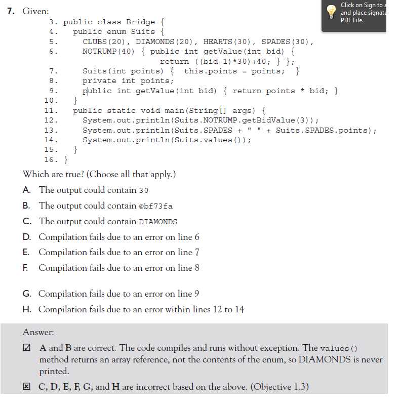 scjp exam questions and answers