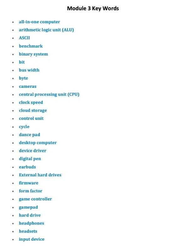 module 3 computer concepts exam answers