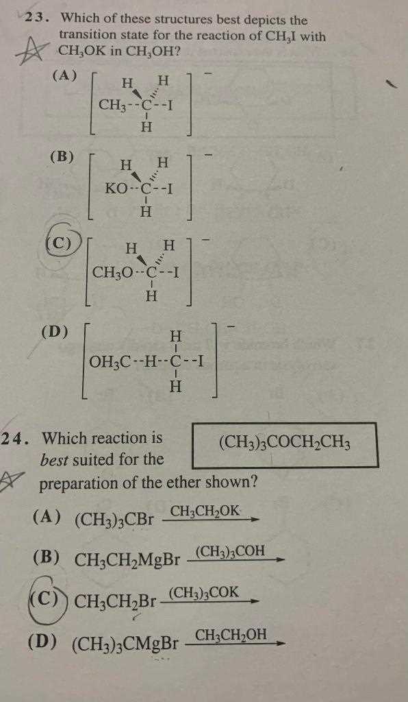 organic chemistry final exam answer key