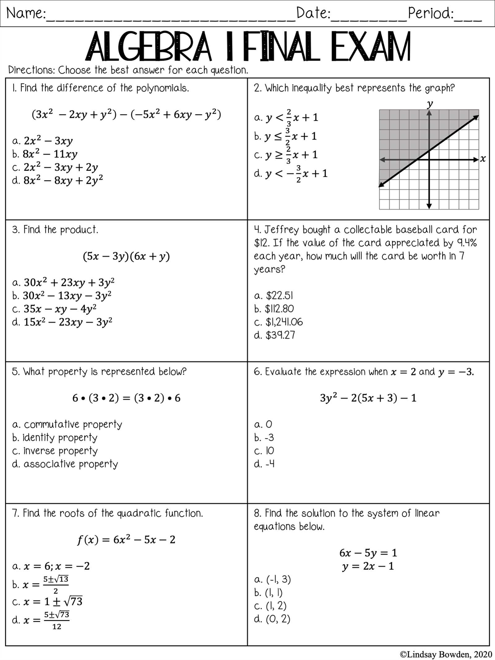 usa test prep answer key algebra 1