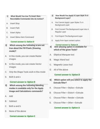 photoshop exam questions and answers