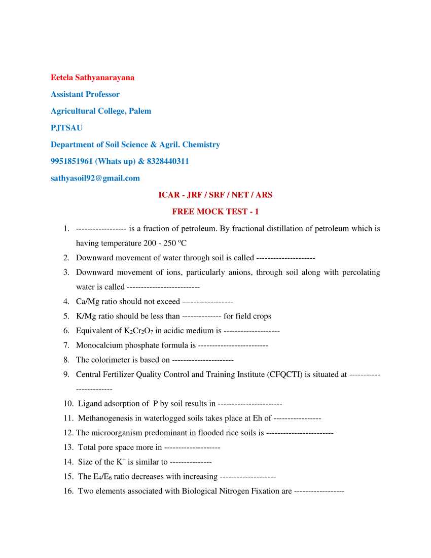 soil science exam questions and answers