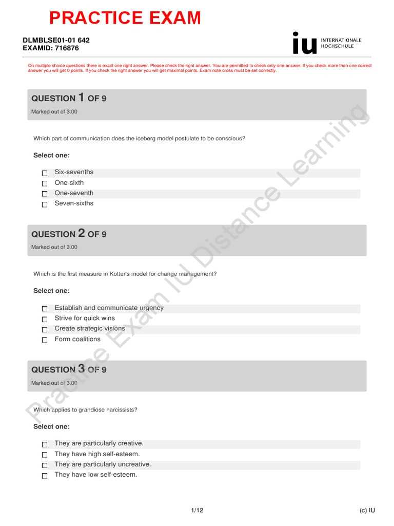 special points exam answers