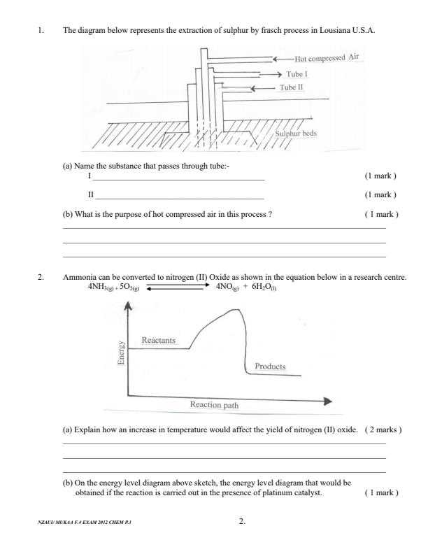 chemistry exams and answers