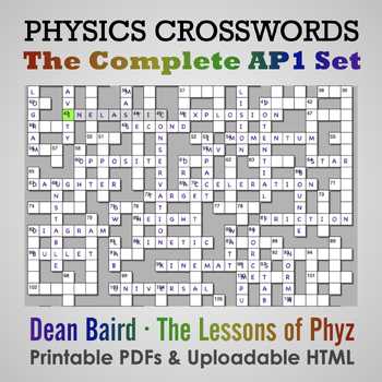 physics crossword puzzles with answers