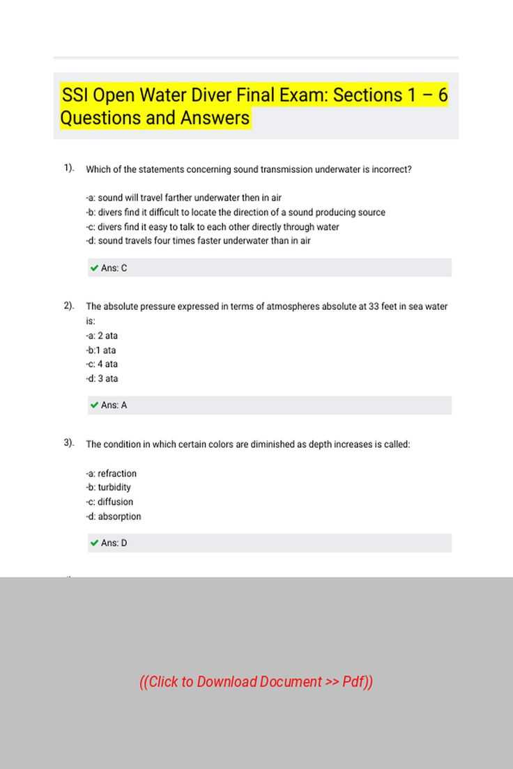 ssi scuba exam answers