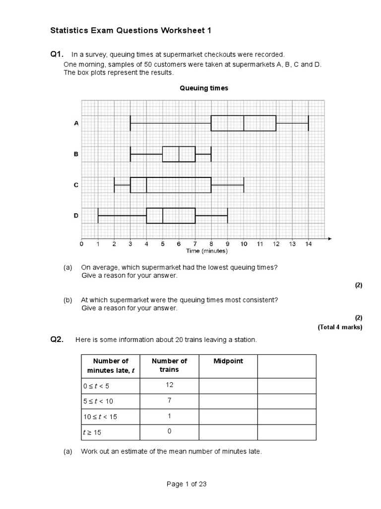 statistics exam 1 answers