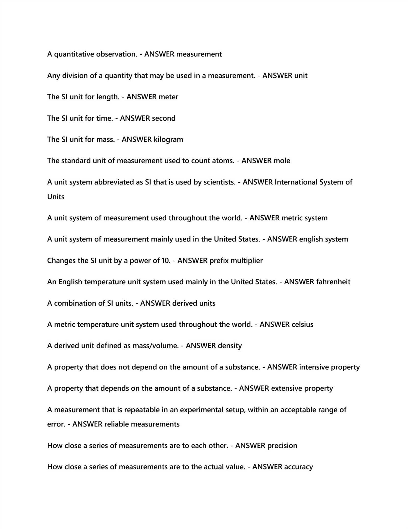 straighterline chemistry final exam answers